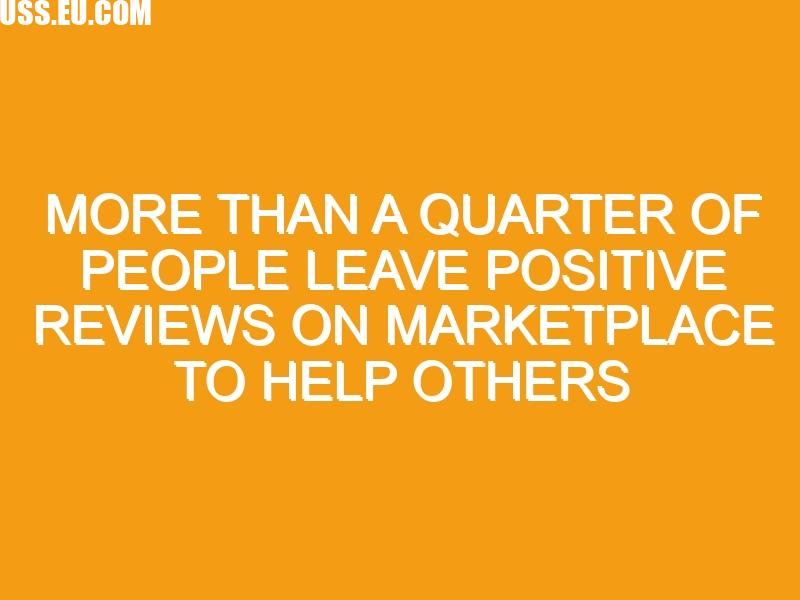More than a quarter of people leave positive reviews on marketplace to help others